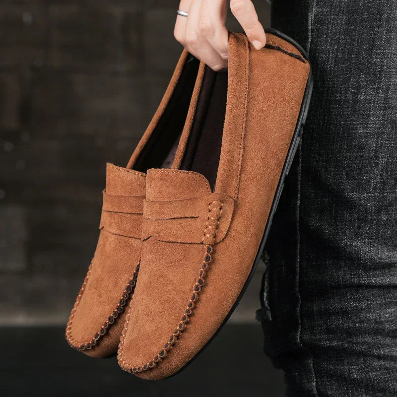 Chaussures pour hommes Mocassins en cuir respirants à enfiler