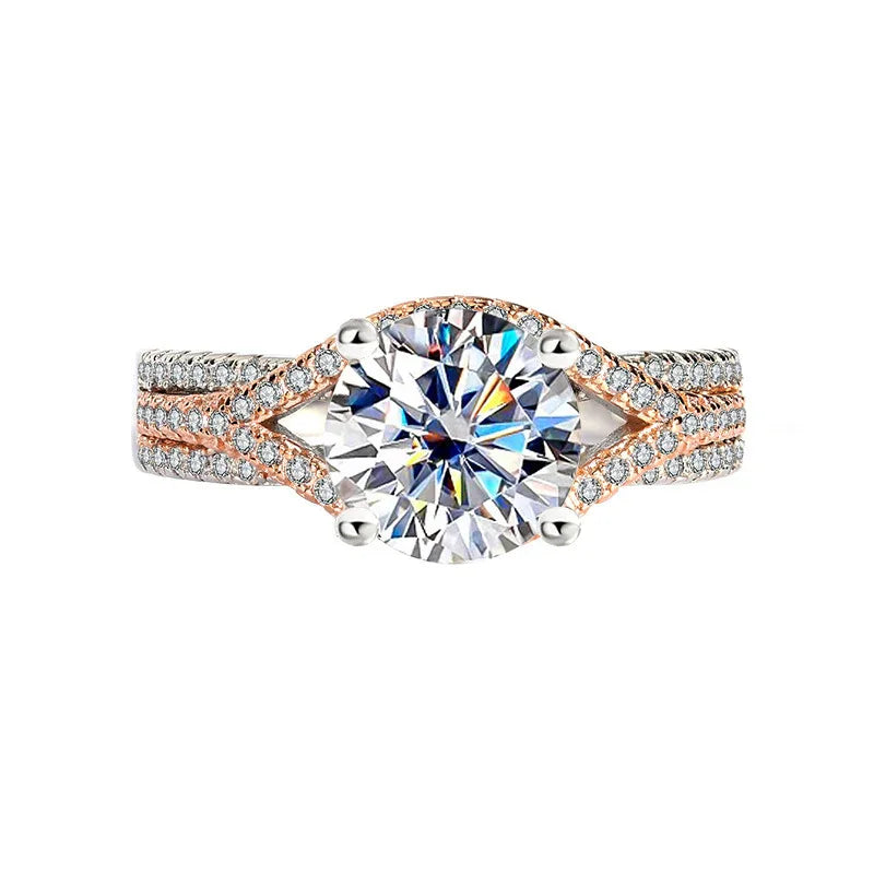 Bague en argent moissanite pour femme avec diamant