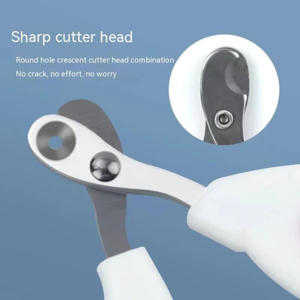Coupe-ongles pour animaux de compagnie avec trou de coupe circulaire et lame inclinée tranchante pour chien et chat