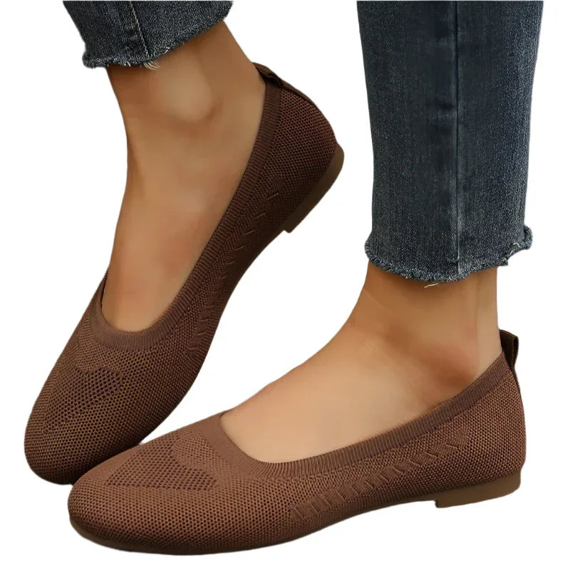 Mocassins Femme Chaussures Plates Décontractées en Maille à Enfiler