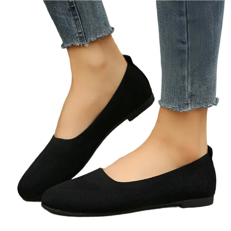 Mocassins Femme Chaussures Plates Décontractées en Maille à Enfiler