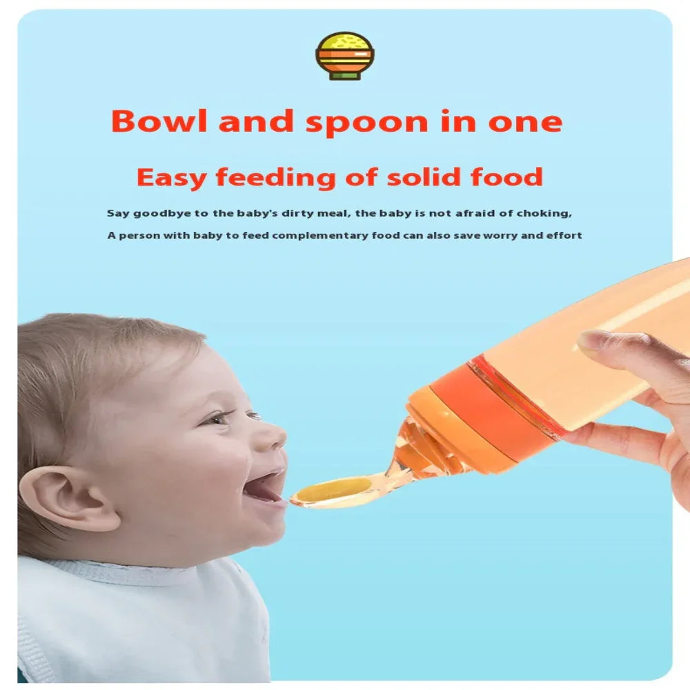 Biberons d'allaitement en silicone de 90 ml avec cuillère pour bébés de 6 mois et plus
