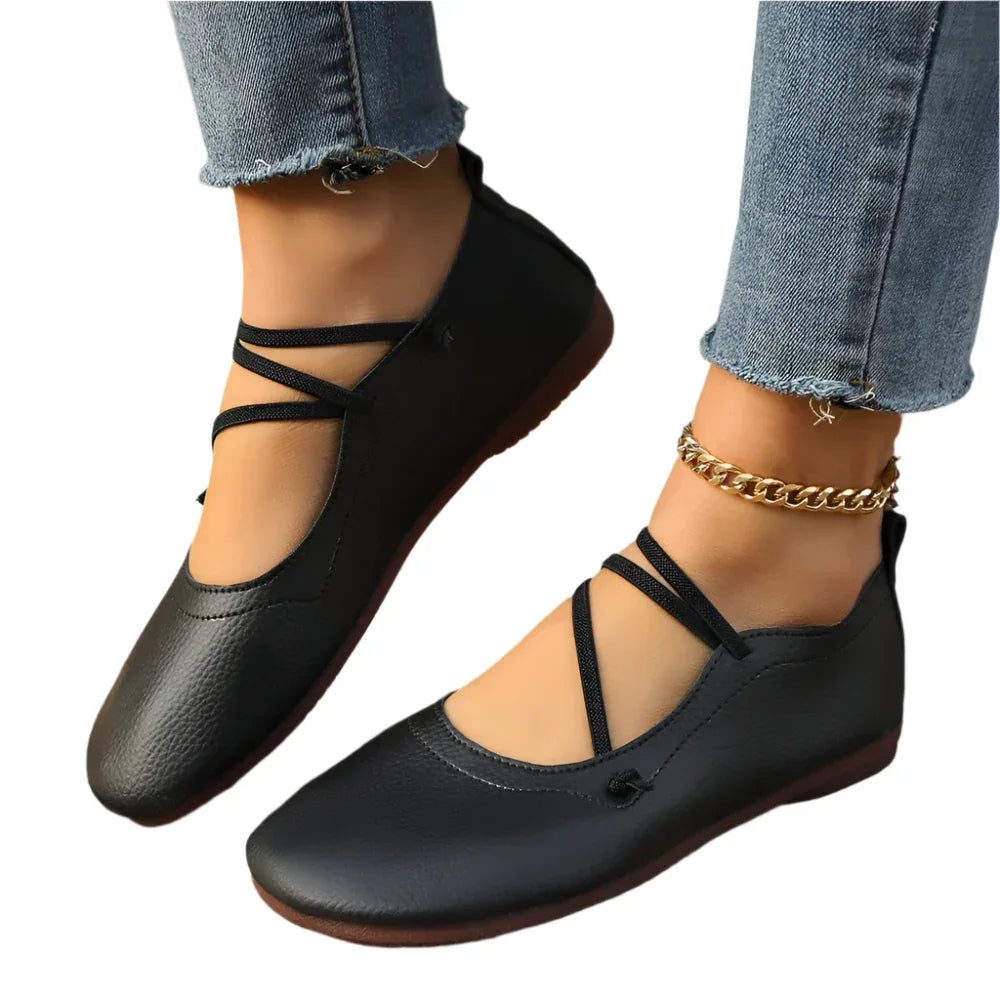Chaussures plates à bout carré Fashion, mocassins peu profonds à enfiler, chaussures décontractées et confortables