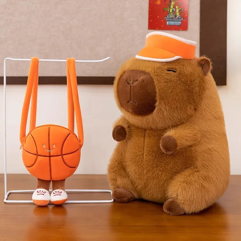 Sacoche de poupée Capybara Sac à dos de basket-ball Jouets en peluche