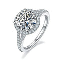 Bague de mariage de luxe incrustée en argent pour femme