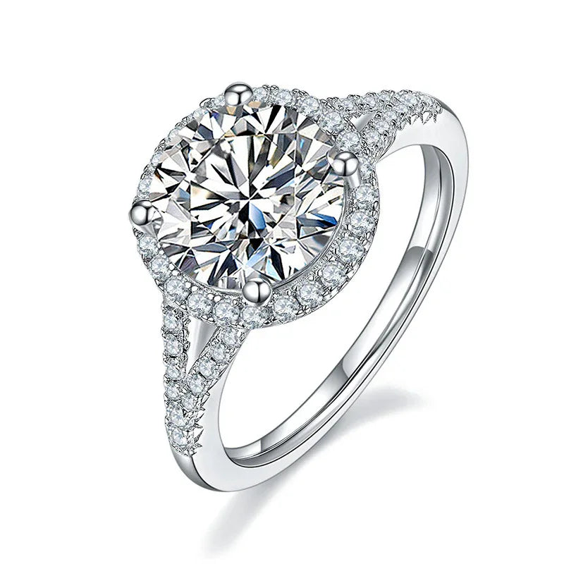 Bague de mariage de luxe incrustée en argent pour femme