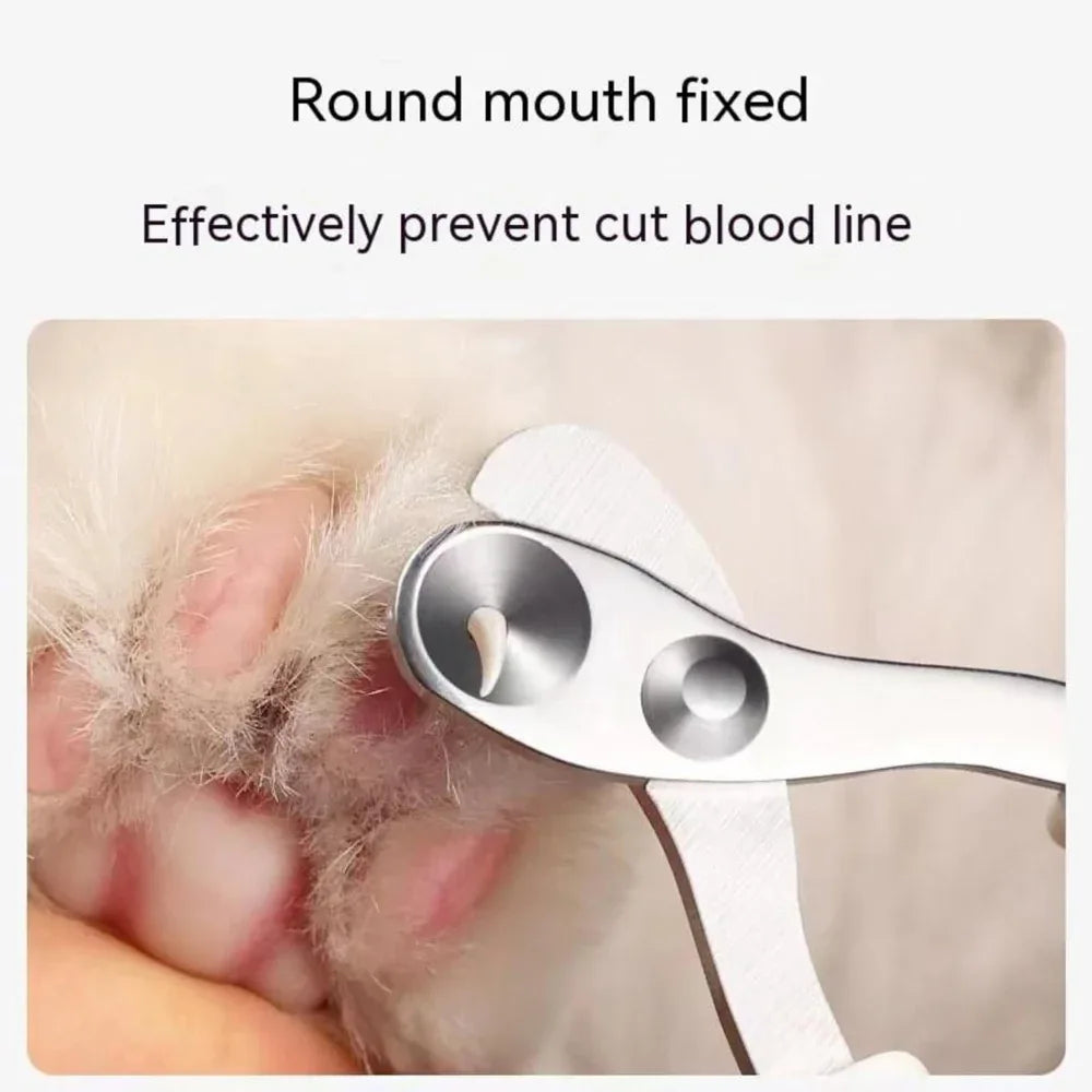 Coupe-ongles pour animaux de compagnie avec trou de coupe circulaire et lame inclinée tranchante pour chien et chat