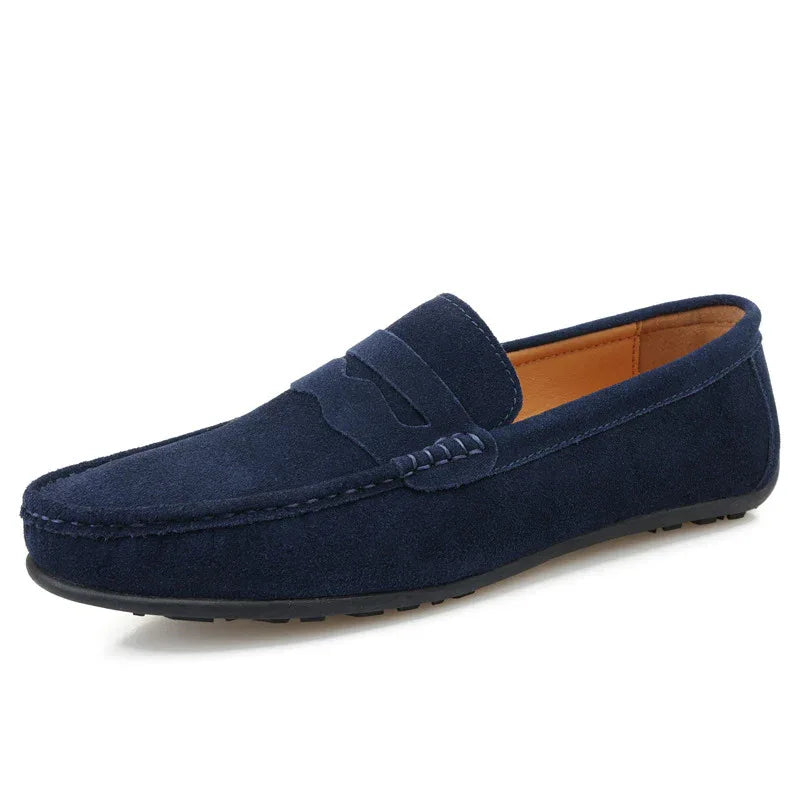 Mocassins unis pour hommes Chaussures plates décontractées en daim style britannique