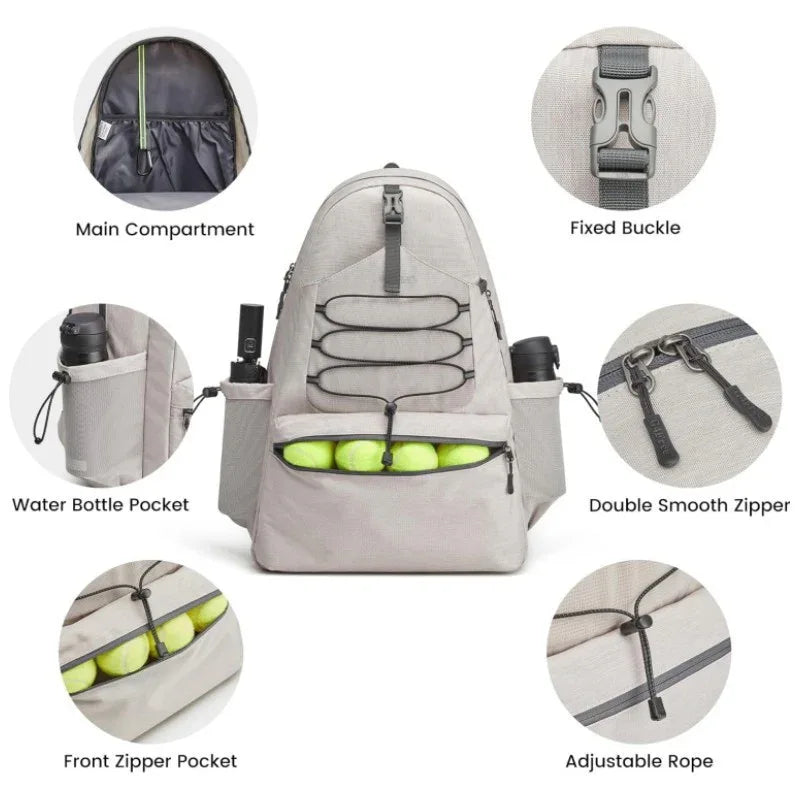 Grand sac à dos de tennis unisexe pour hommes et femmes avec capacité de 4 raquettes et compartiment à chaussures