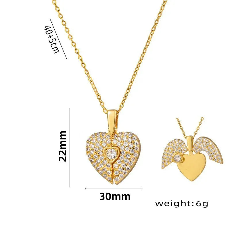 Collier pour femme à pendentif ailes ouvrantes et fermantes, chaîne de clavicule, bijoux