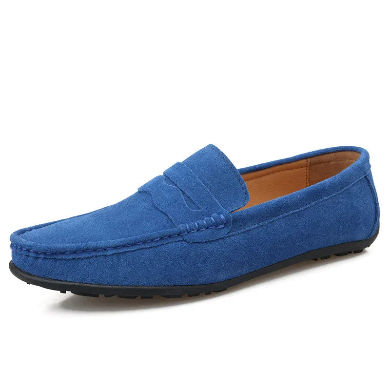 Mocassins unis pour hommes Chaussures plates décontractées en daim style britannique