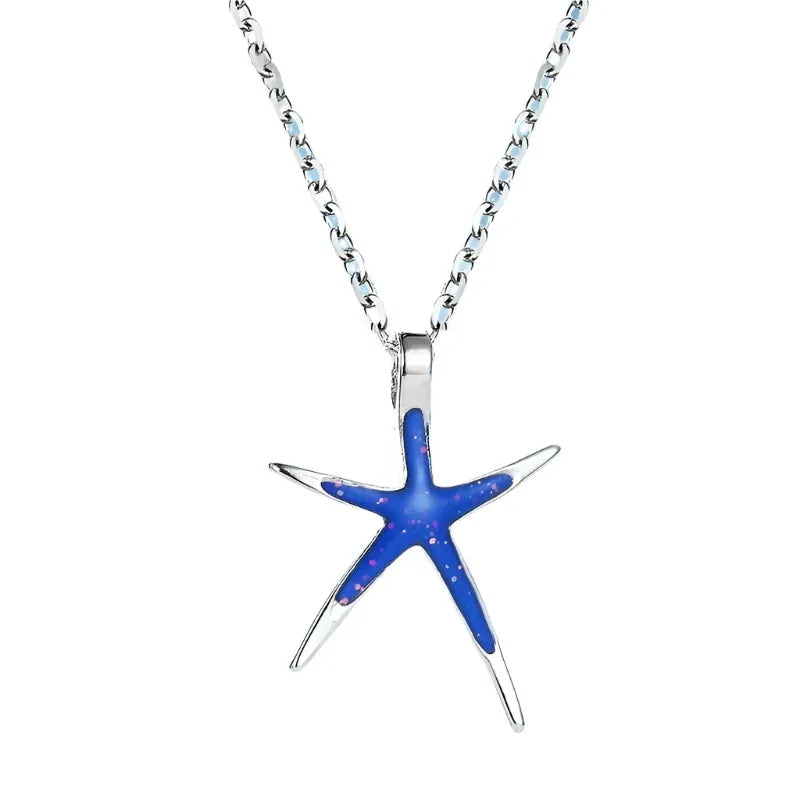 Collier pendentif étoile de mer pour femme style européen et américain