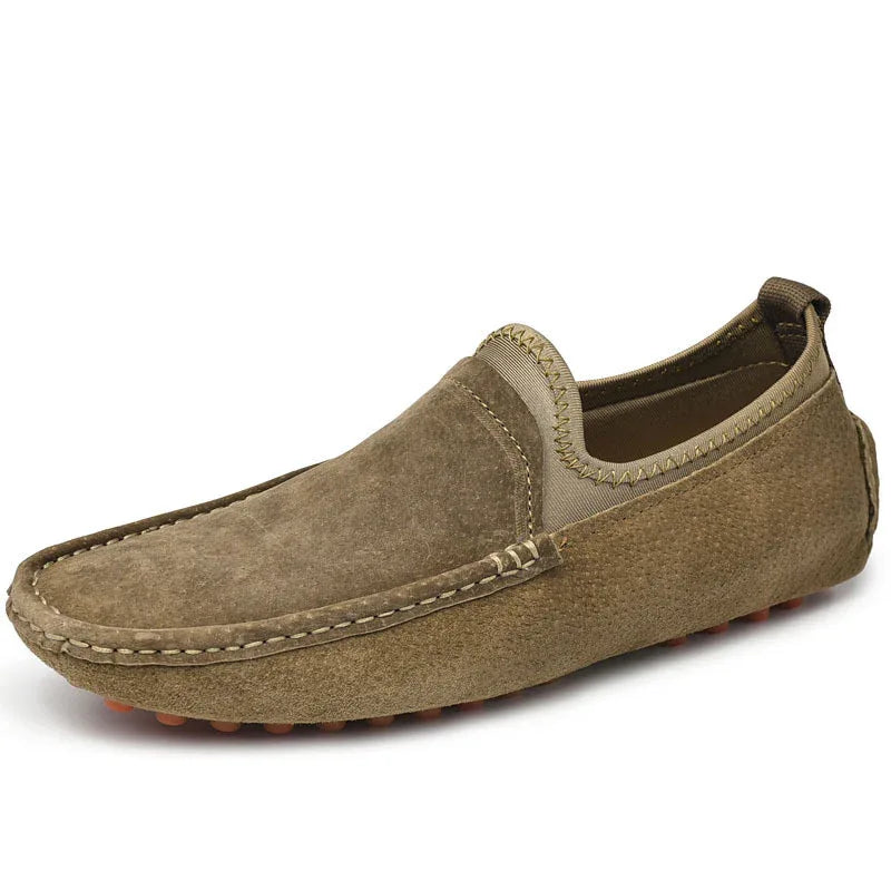 Freizeitschuhe Herren Sommer Mokassins Slipper Atmungsaktiv Übergröße Echtleder Loafer