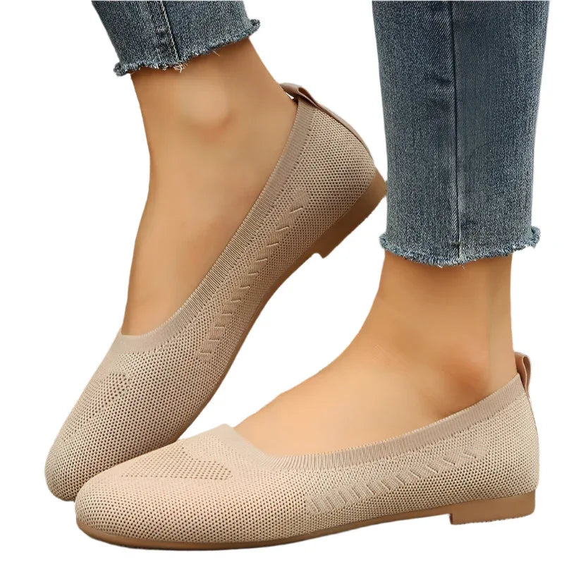 Mocassins Femme Chaussures Plates Décontractées en Maille à Enfiler