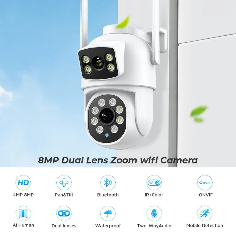 Caméra de surveillance sans fil extérieure à vision nocturne pour la sécurité domestique