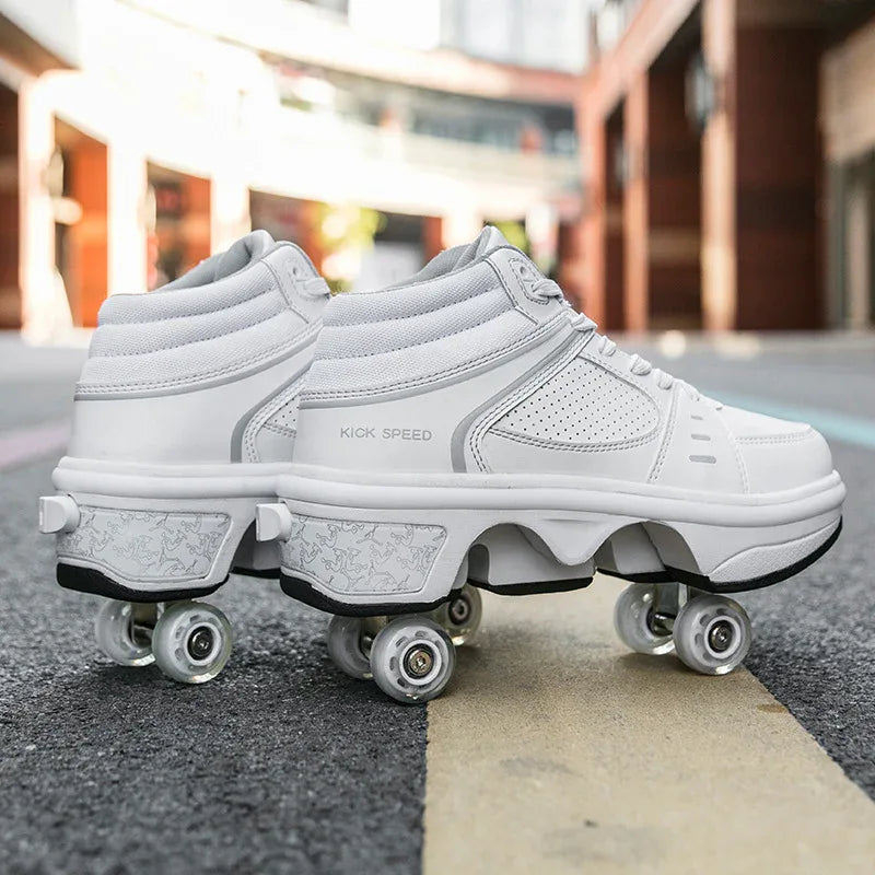 Chaussures de patin à roulettes double rangée pour femmes