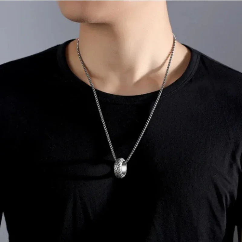 Bague Rétro Niche Homme Motif Pneu