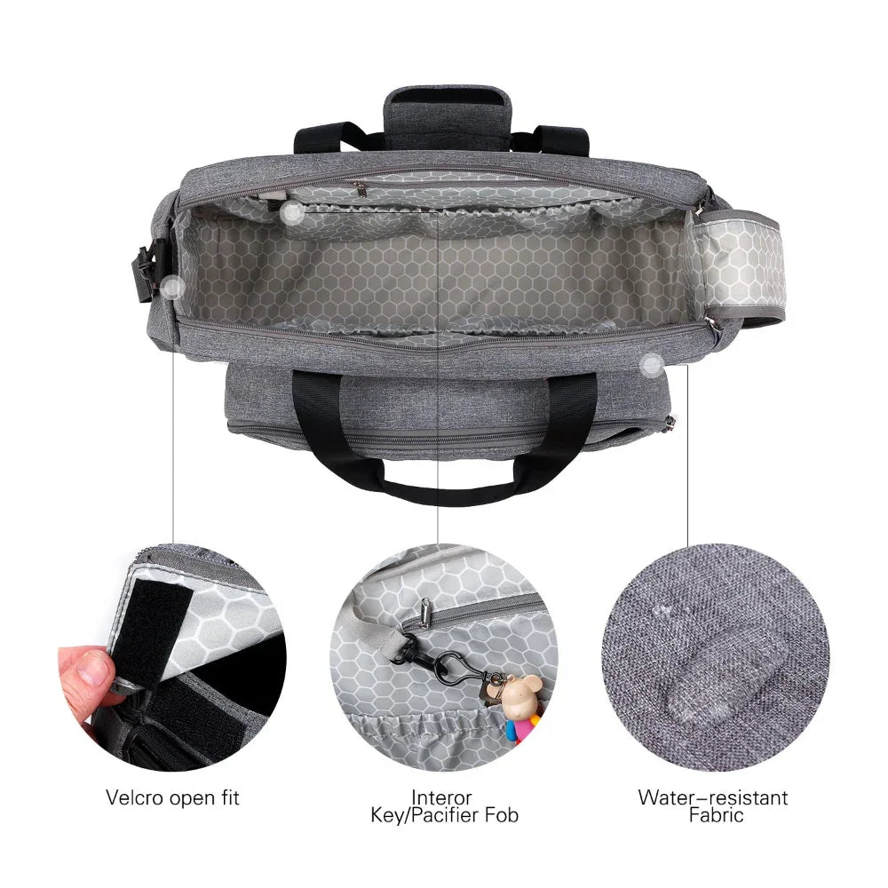 Sac à langer polyvalent et convertible en lit de bébé avec matelas à langer