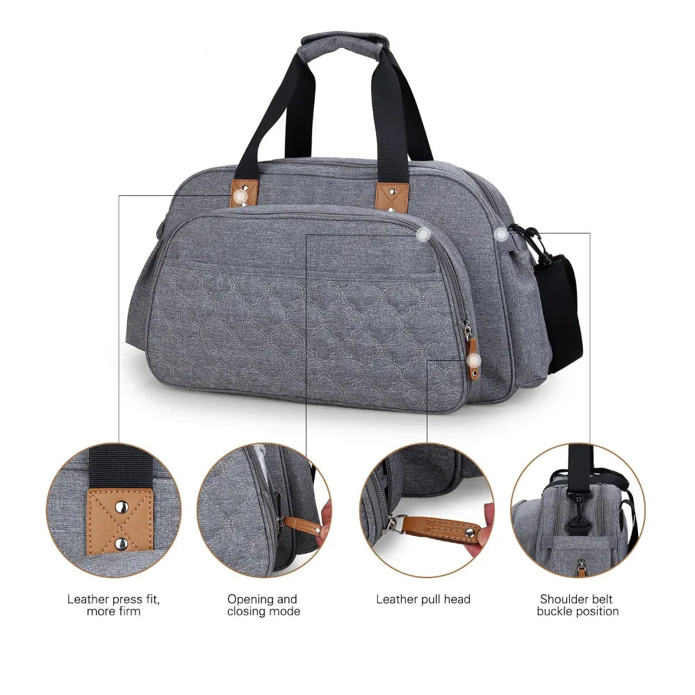 Sac à langer polyvalent et convertible en lit de bébé avec matelas à langer
