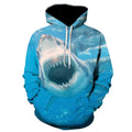 Pull à capuche unisexe requin coupe ample