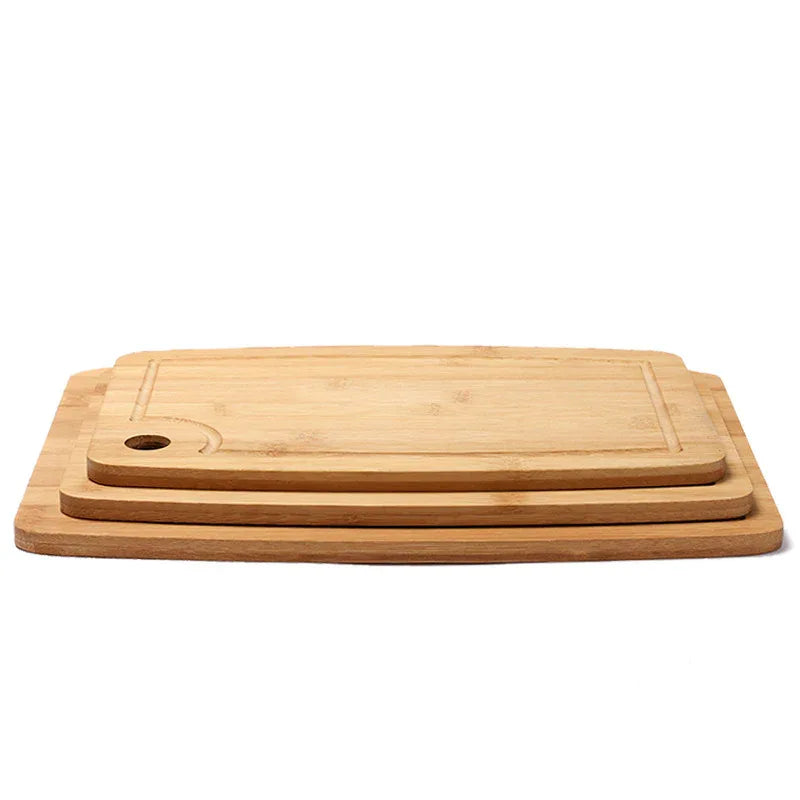 Planche à découper en bambou saine et écologique avec trou de suspension pour rangement