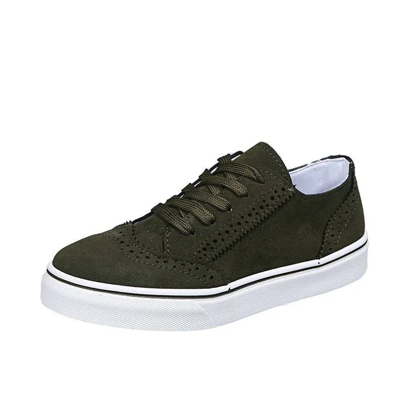 Chaussures plates peu profondes à lacets pour femme à bout rond
