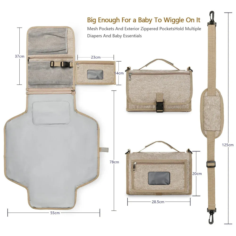 Tapis à Langer Portable Pliable et Étanche pour Bébé