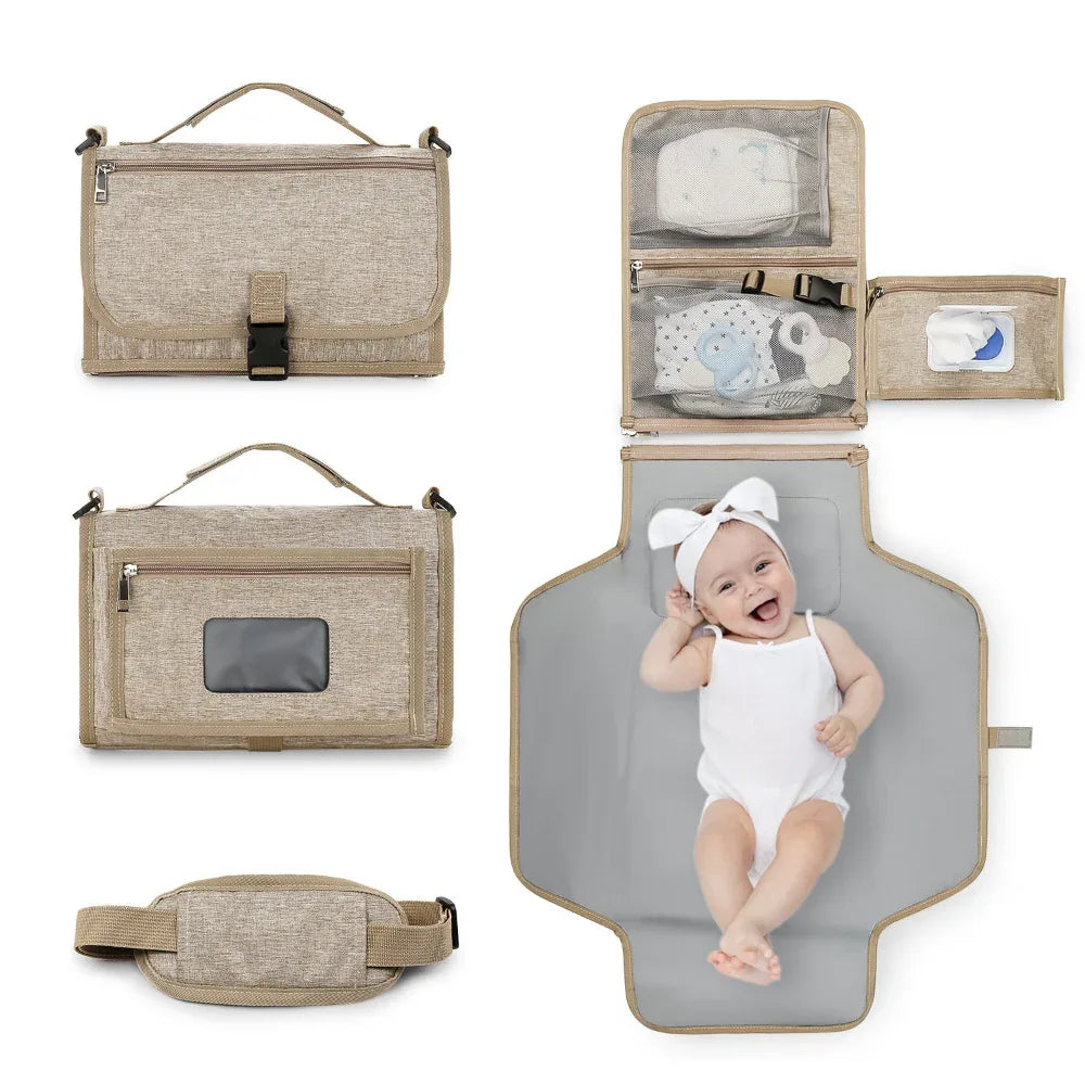 Tapis à Langer Portable Pliable et Étanche pour Bébé