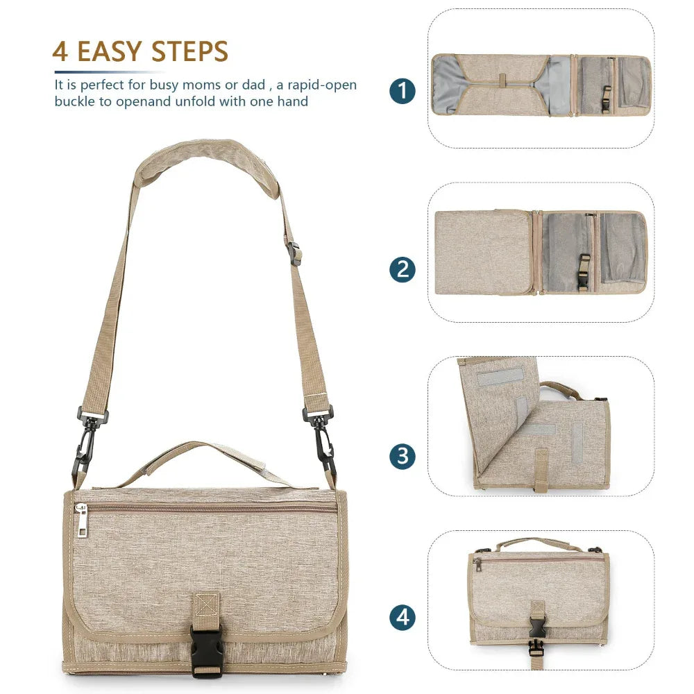 Tapis à Langer Portable Pliable et Étanche pour Bébé