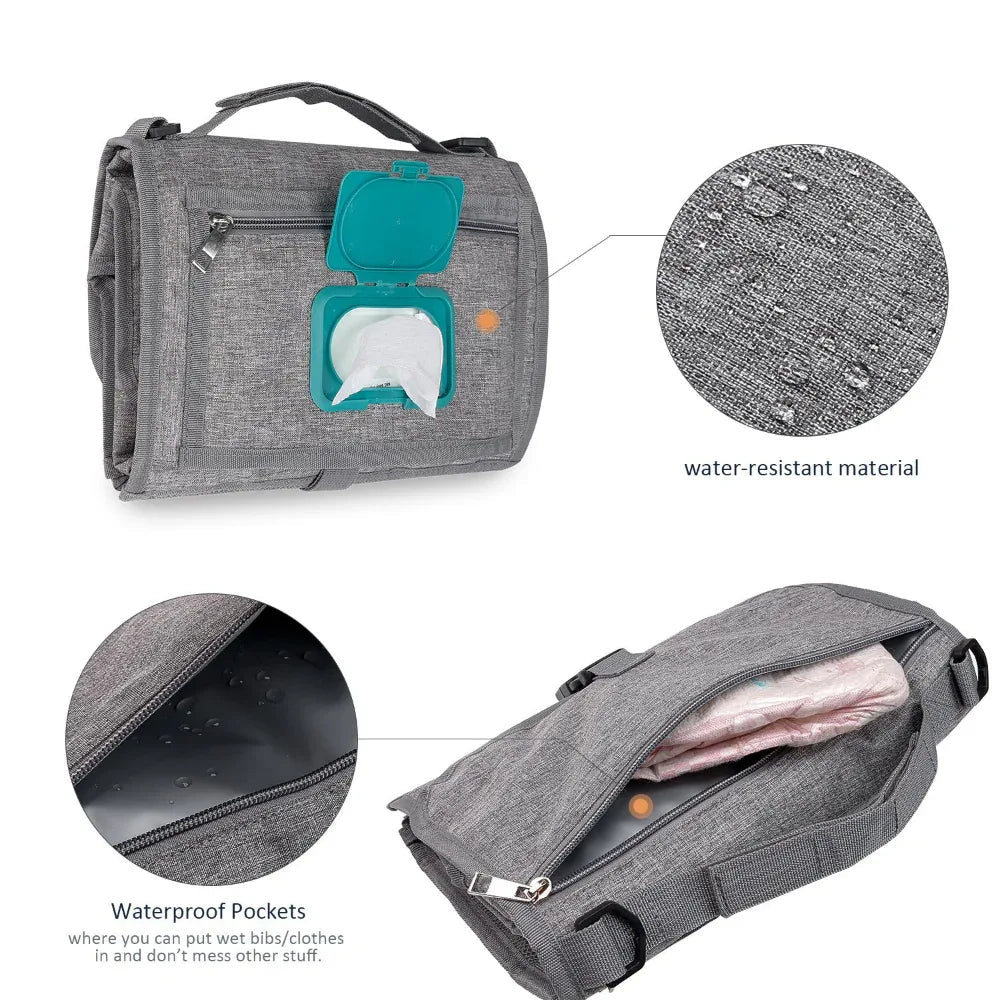 Tapis à Langer Portable Pliable et Étanche pour Bébé