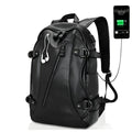 Herren USB Lade Rucksack aus Leder