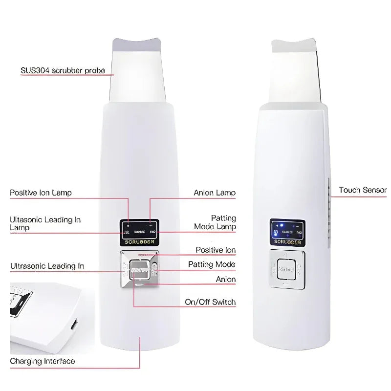 Ultraschall-Gesichtshautwäscher Reiniger Mitesser Akne Entfernung Gesichts-Spa-Vibrationsmassagegerät Ultraschall-Peeling Schönheitsgerät