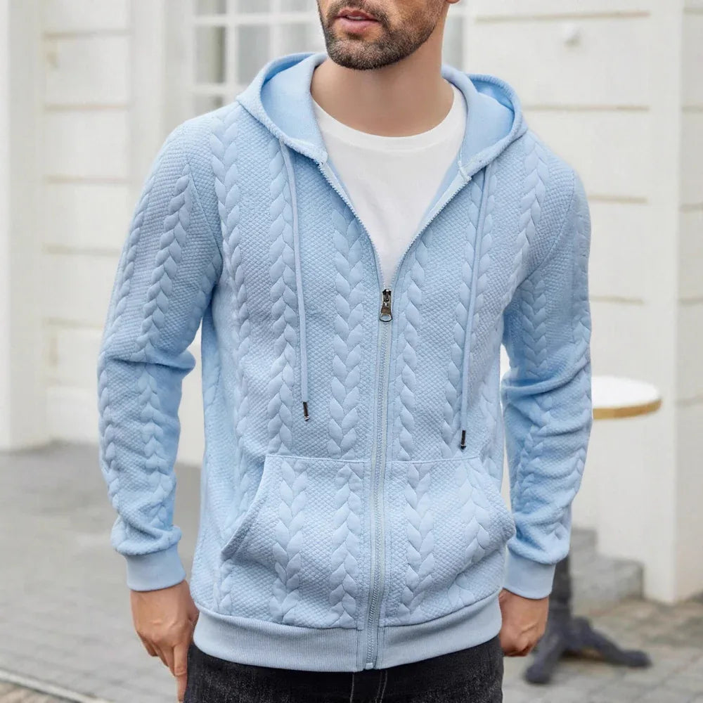 Sweat à capuche décontracté uni à motif sportif pour homme