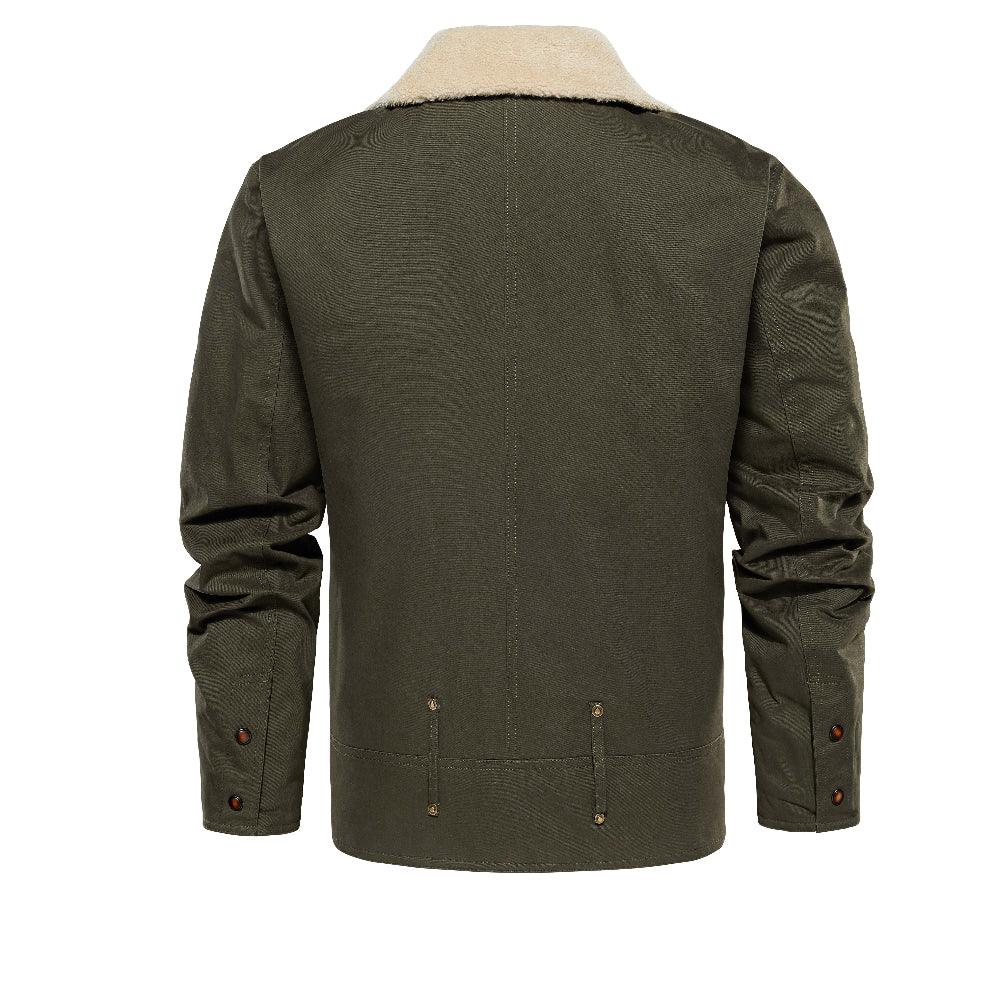 Veste de travail épaisse avec plusieurs poches Vêtement d'extérieur chaud pour homme automne et hiver