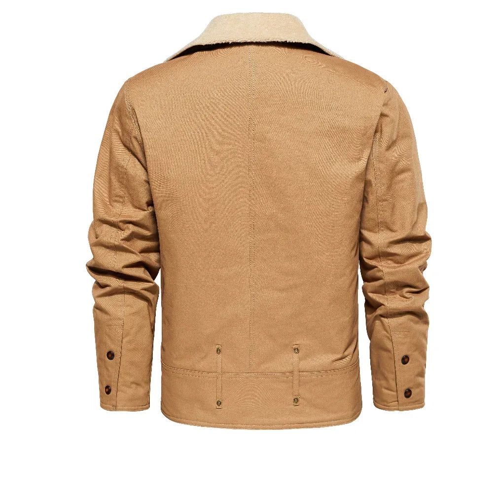 Veste de travail épaisse avec plusieurs poches Vêtement d'extérieur chaud pour homme automne et hiver