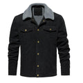 Veste en velours côtelé pour homme, doublée Sherpa, chaude et épaisse, coupe cargo, avec 5 poches