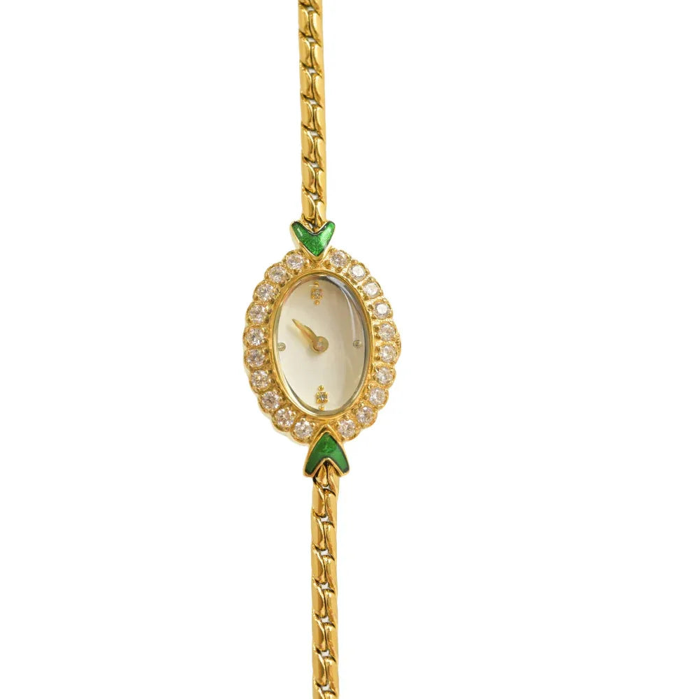 Montre classique faite main pour femmes avec strass incrustés