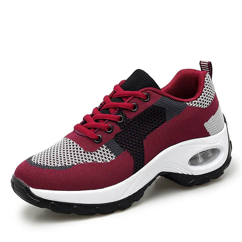 Obermaterial Mesh PU Sohle Polsterschuhe Damen Bequeme Atmungsaktive Sneaker Laufschuhe