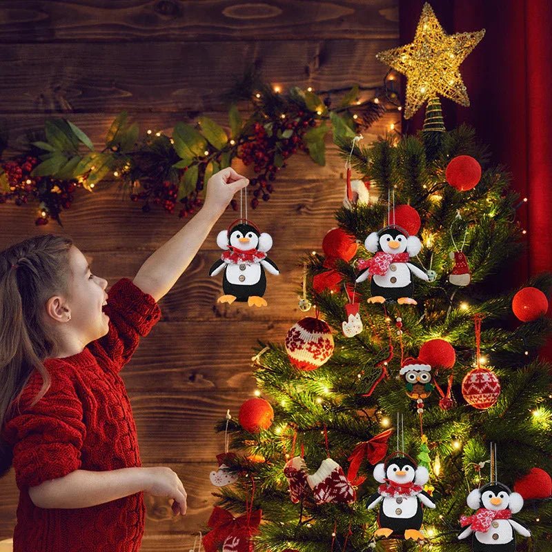 Décorations de Noël Petite poupée pingouin de Noël