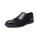 Chaussures habillées en cuir pour homme à lacets, bout rond et semelle épaisse
