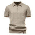 Herren Business Casual Kurzarm-Polo-Shirt mit Reißverschluss