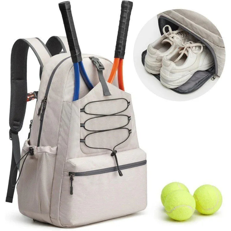 Grand sac à dos de tennis unisexe pour hommes et femmes avec capacité de 4 raquettes et compartiment à chaussures