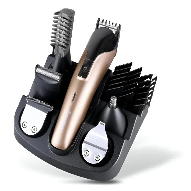 Kit de toilettage Kemei 6 en 1 rechargeable pour la coupe des cheveux et de la barbe