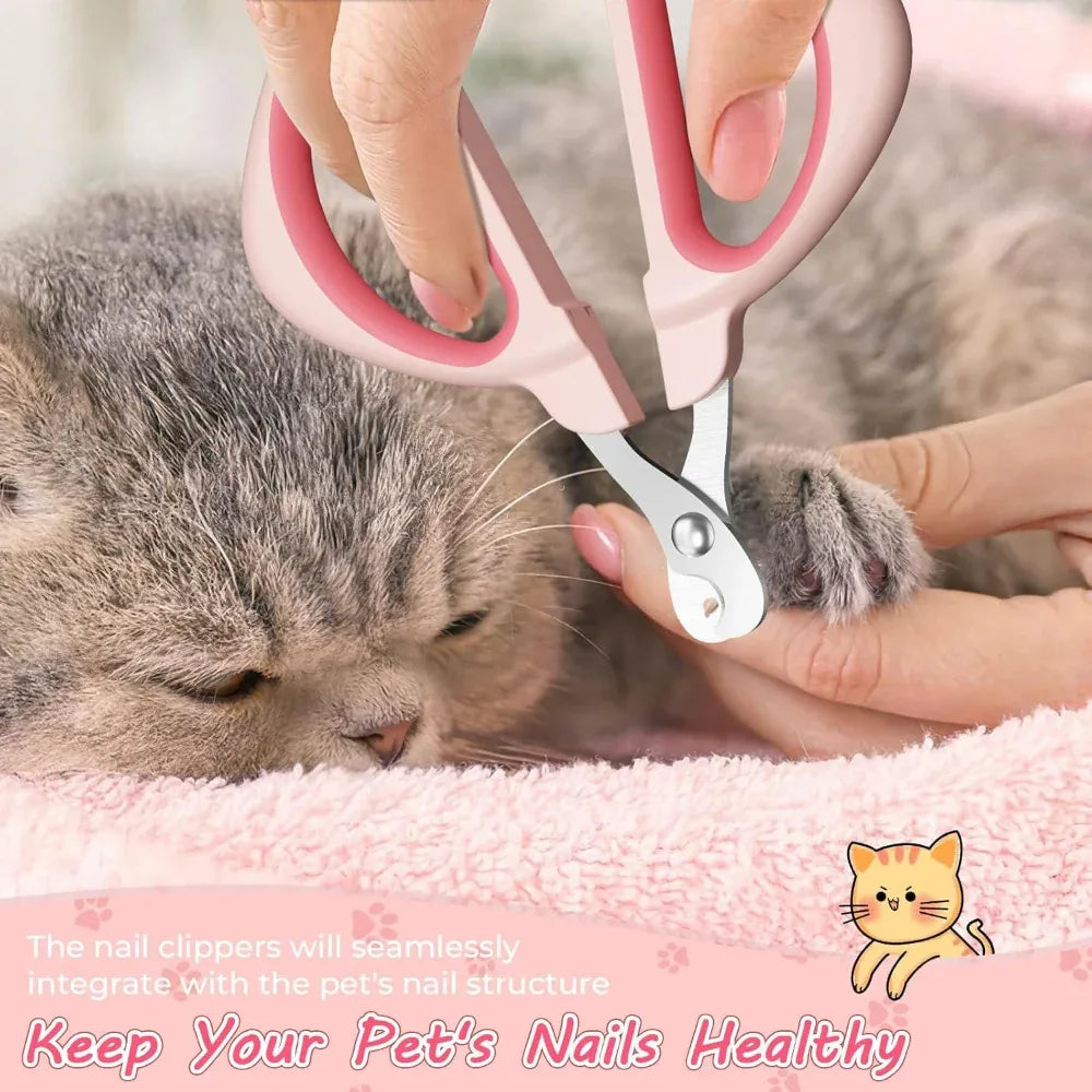 Coupe-ongles pour animaux de compagnie avec poignée antidérapante pour chats, chiens, lapins et cochons d'Inde