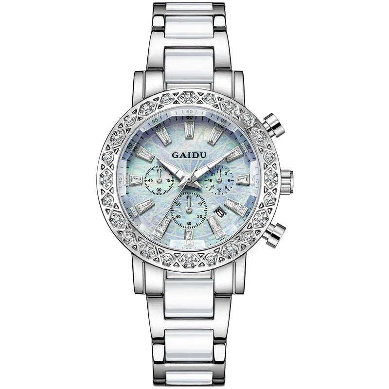 Montre à Quartz Lumineuse Nacre Étanche pour Femme