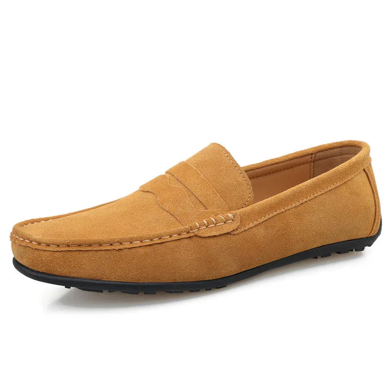 Mocassins unis pour hommes Chaussures plates décontractées en daim style britannique