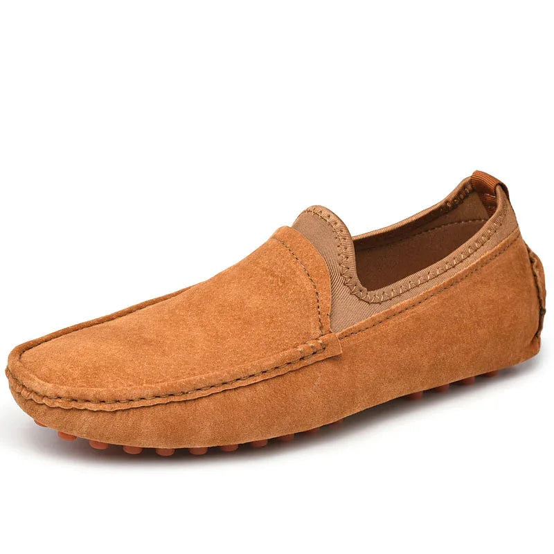 Chaussures Décontractées Homme Mocassins d'Été à Enfiler Respirants Grande Taille en Cuir Véritable