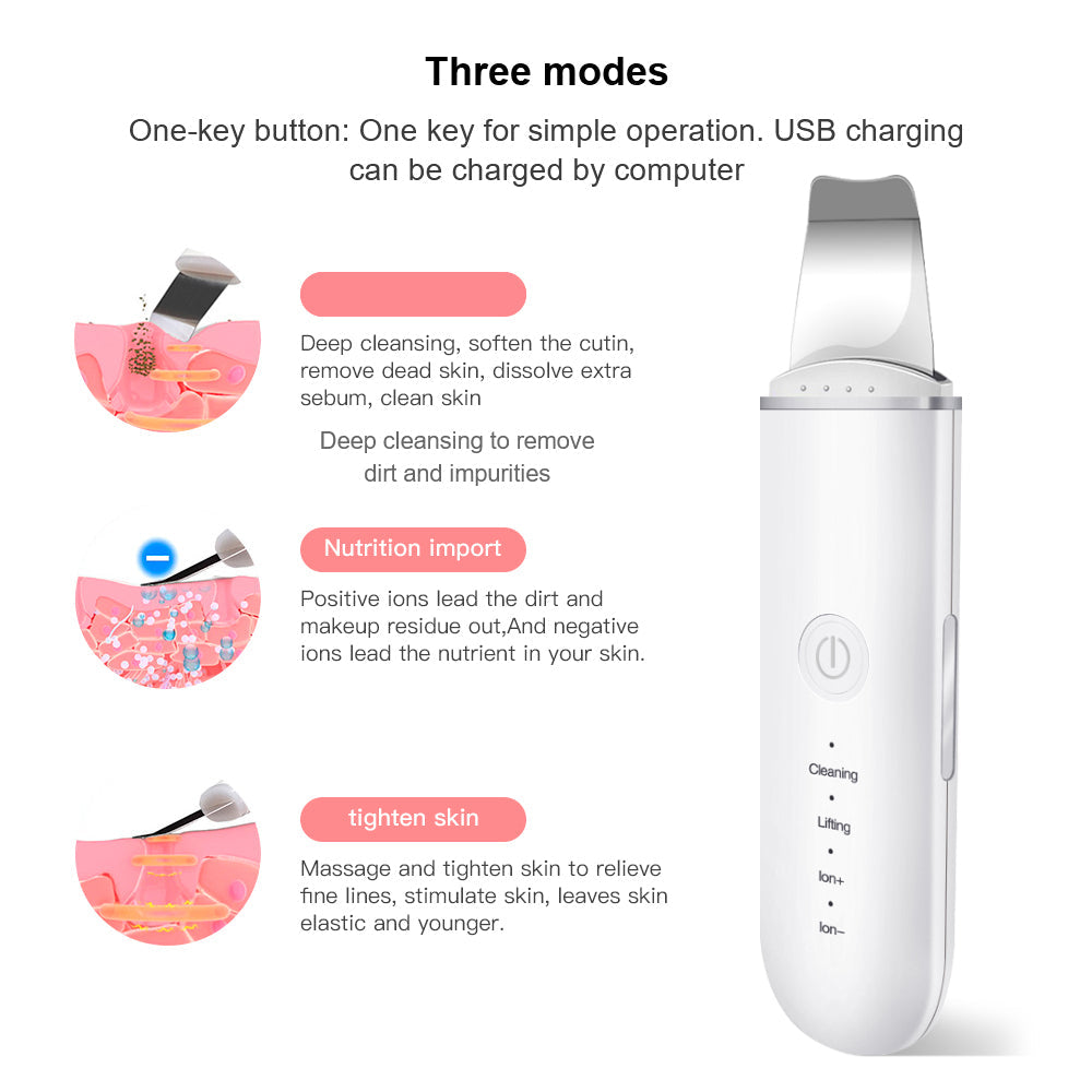 Nettoyant Facial Ultrasonique Vibrations Éliminateur de Points Noirs