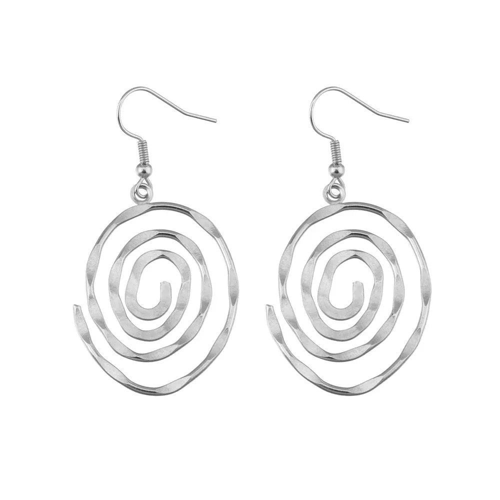 Boucles d'oreilles créatives tourbillonnantes et creuses pour femmes