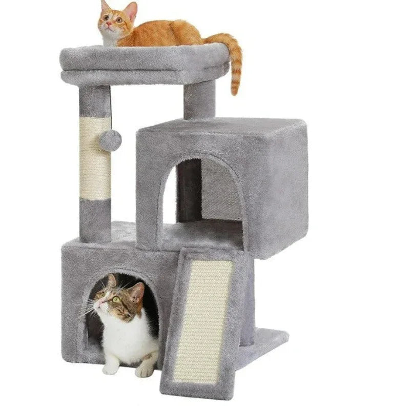 Jouet créatif pour animaux de compagnie : arbre à chat en sisal avec niche